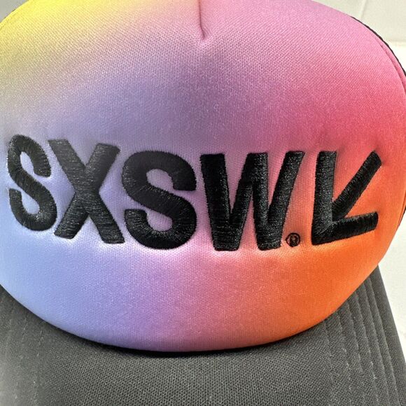 SXSW Multi Color Trucker Snap Back Ball Cap Hat - Picture 2 of 11